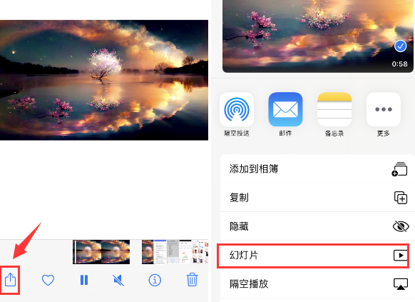 白山苹果14维修店分享iPhone14相册视频如何循环播放